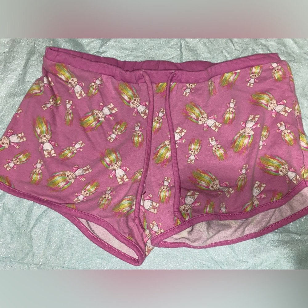 Pink mini shorts trolls y2k